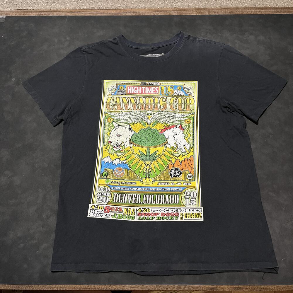 High Times Cannabis Cup Shirt Men RAW Snoop Dogg 2015 Denver Concert Tee - Picture 1 of 12